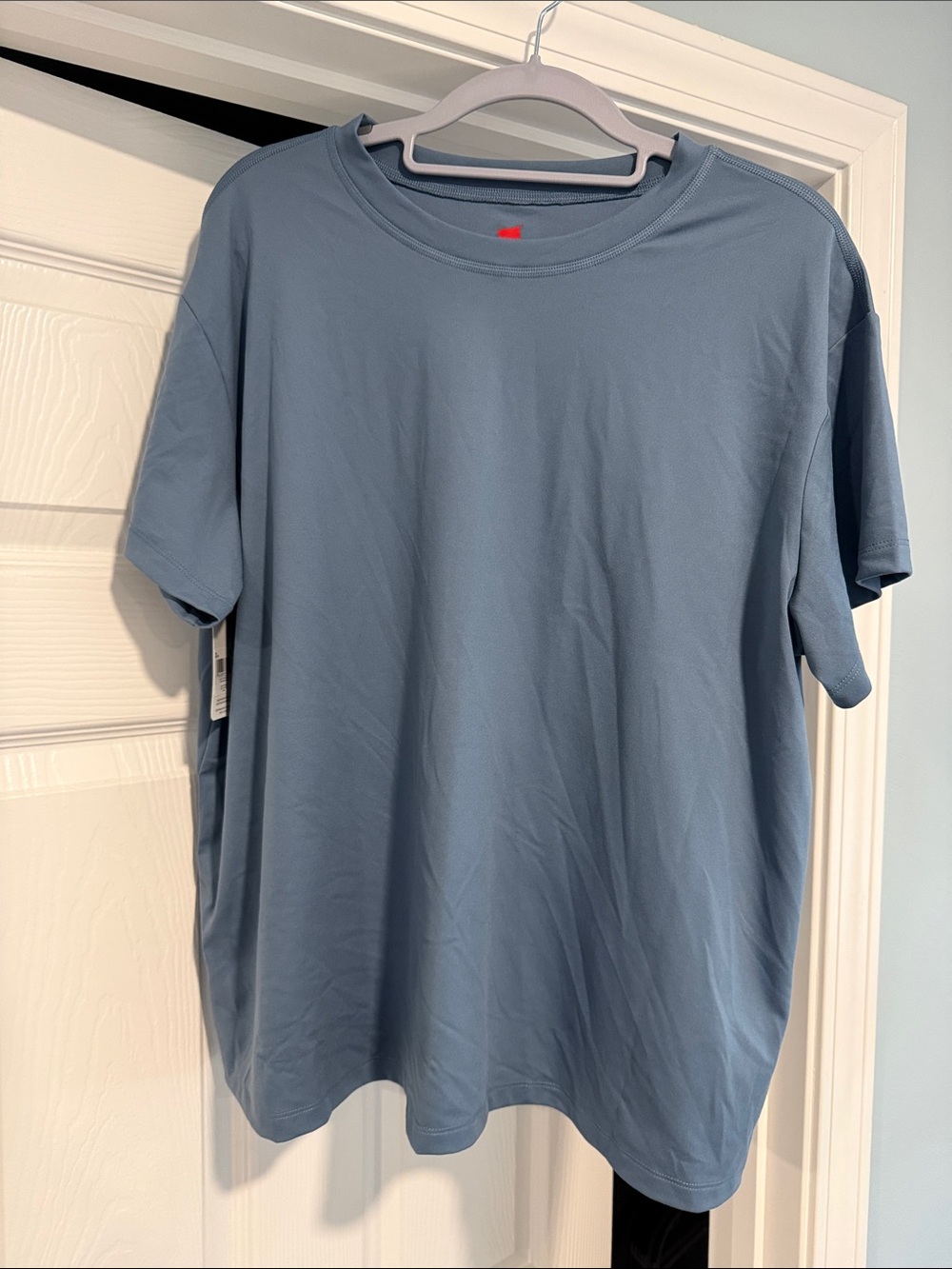 Hanes Short Sleeve Crew Neck T-Shirt in Dusty Blue